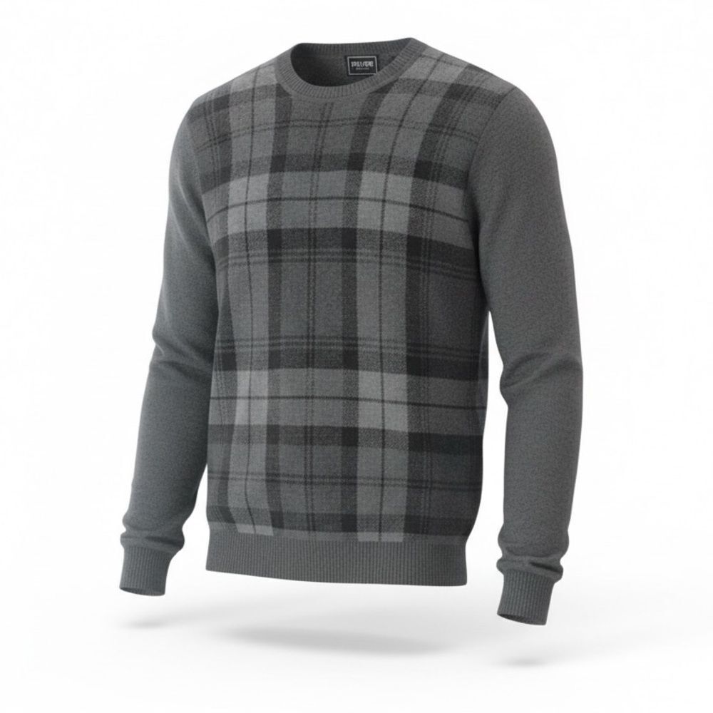 River Brand Plaid Crewneck Sweater